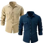 Men's Poly-Cotton Work Shirt - S, M, L, XL - Multi-Color - 190 GSM